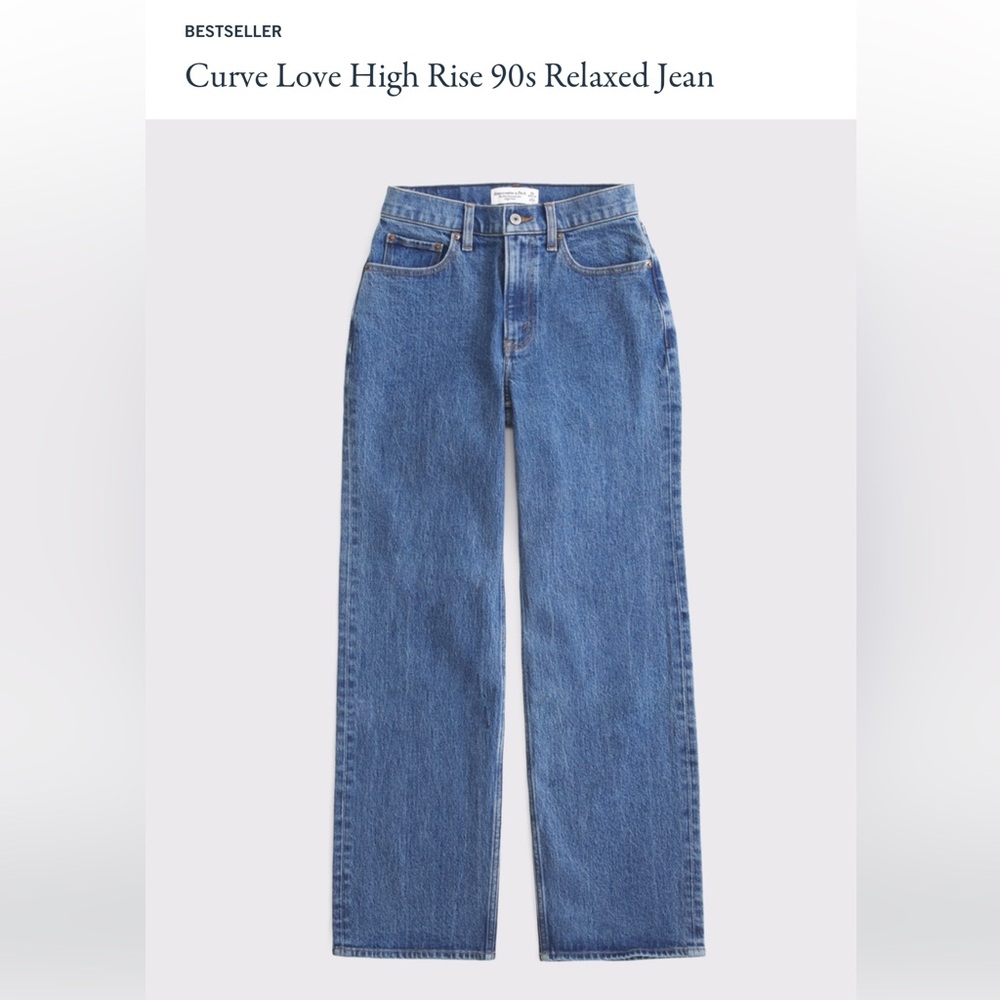 Abercrombie & Fitch Curve Love High Rise 90s Relaxed Jeans NEVER WORN 26 Short
